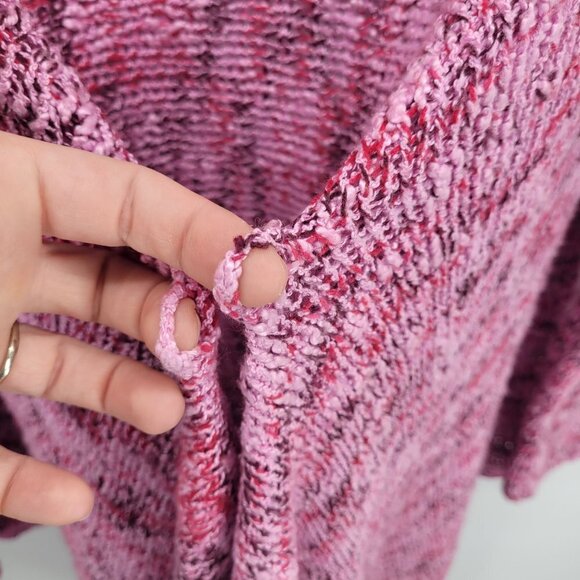 BCBG Maxazria Womens Large Marled pink black waterfall drape open front cardigan - Picture 7 of 10